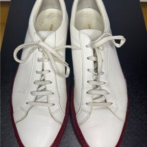 Common Projects White with Red patent soles.  Men's Sneakers size 42​​​